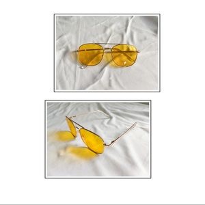 Urban Outfitters Yellow Tinted Aviator Sunglasses